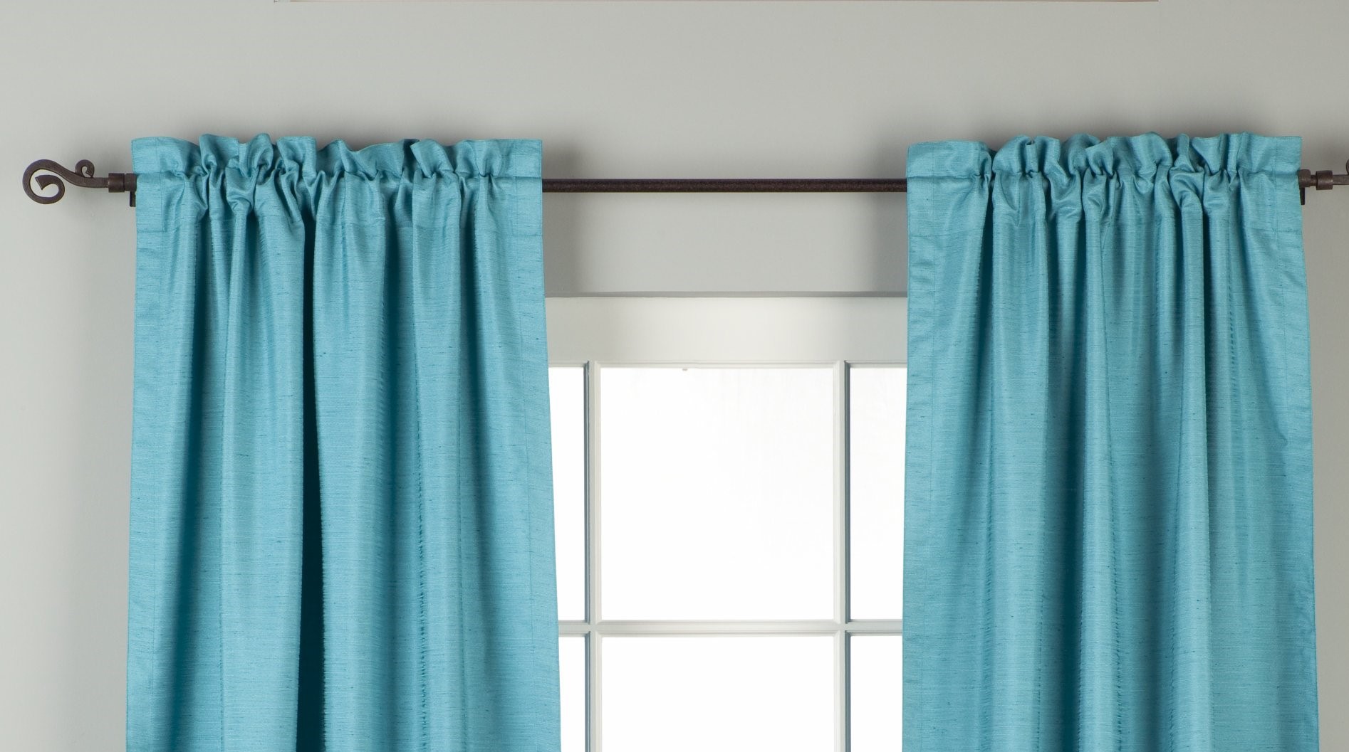 Türkis Stange Tasche Matka Rohseide Gardine / Gardine / Panel - Stück - Bild 5 von 17