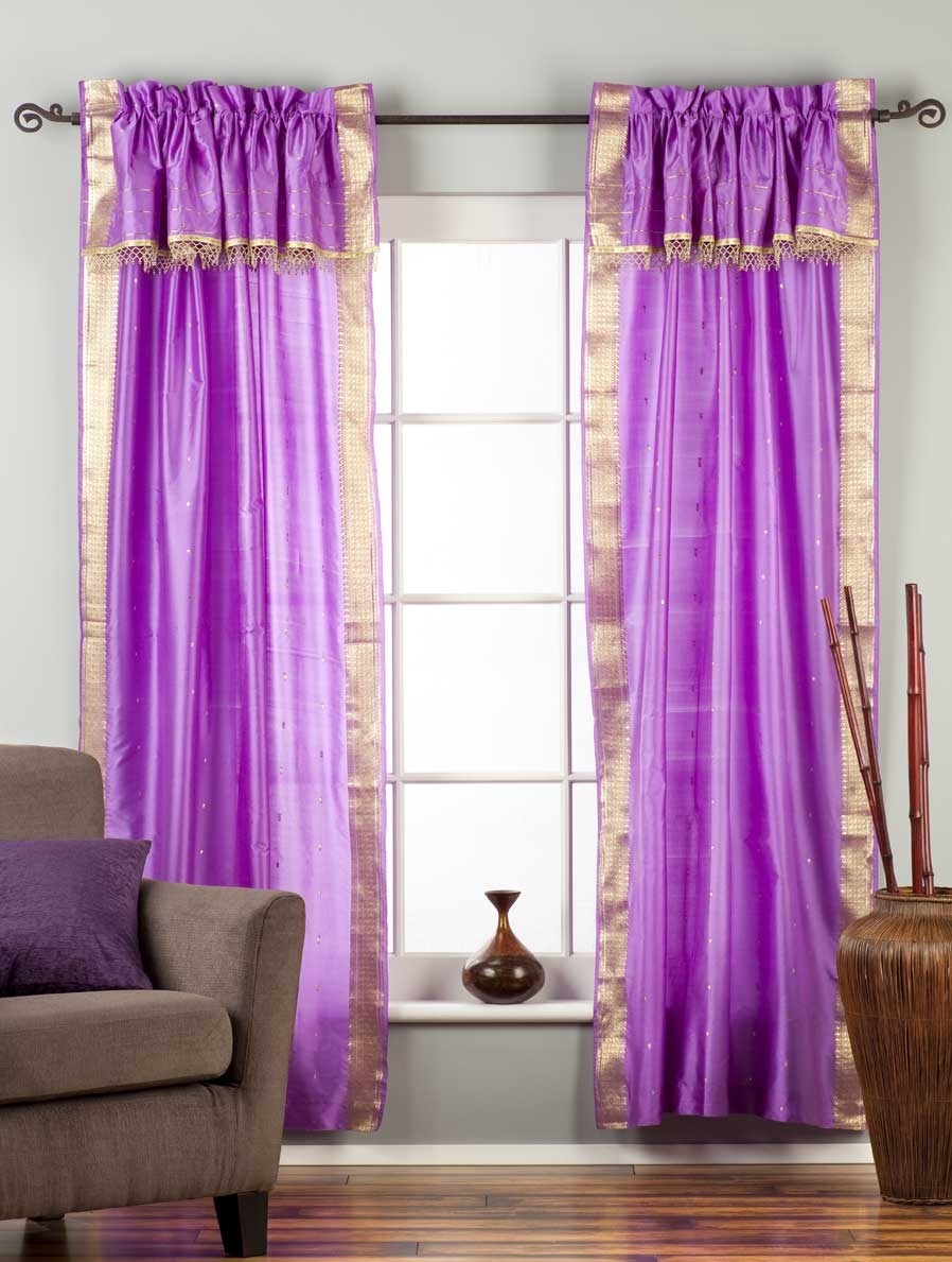 2 Paneele 2 Raffbänder - Zigeunerstange Taschenvorhänge mit Perlen Volant - Bild 8 von 21