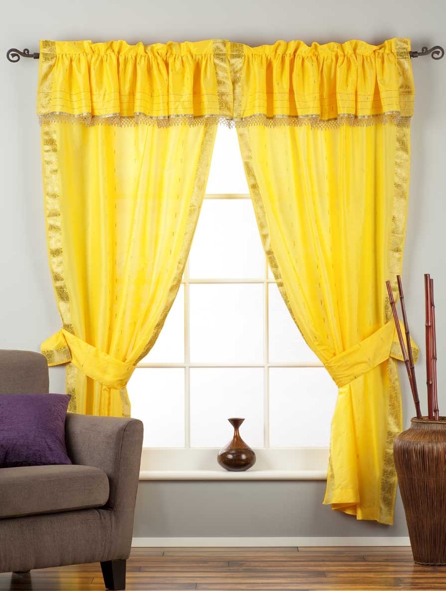 2 Paneele 2 Raffbänder - Zigeunerstange Taschenvorhänge mit Perlen Volant - Bild 19 von 21