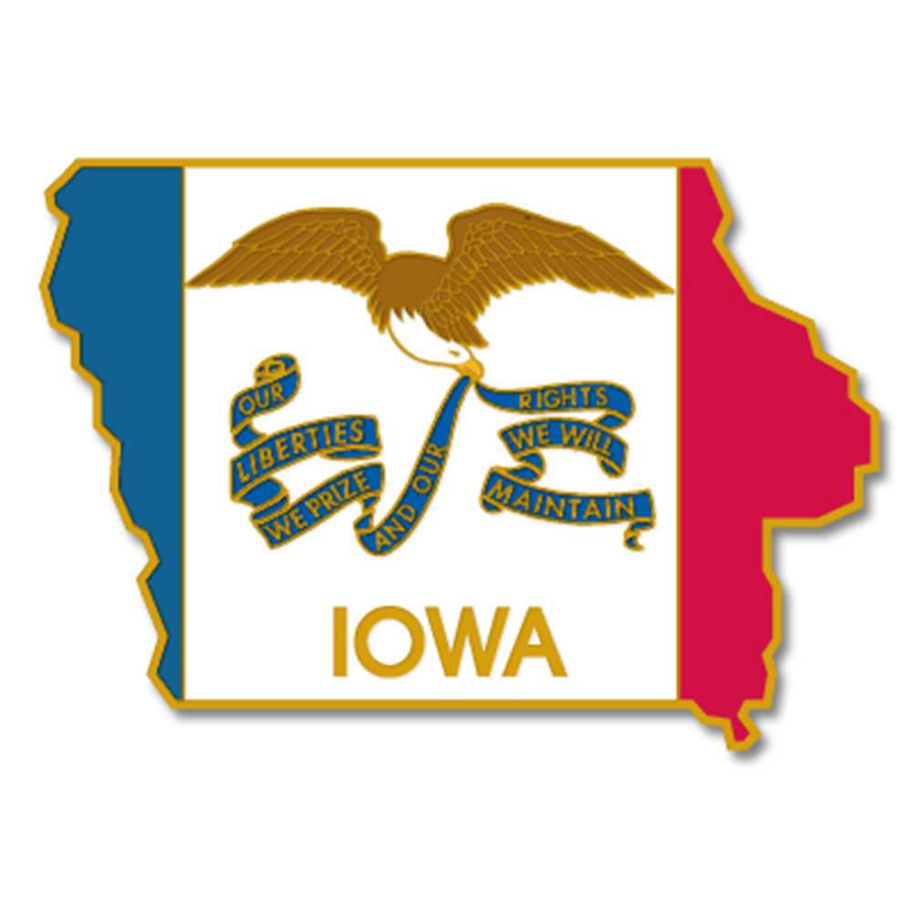 PinMart State Shape of Indiana and Indiana Flag Lapel Pin