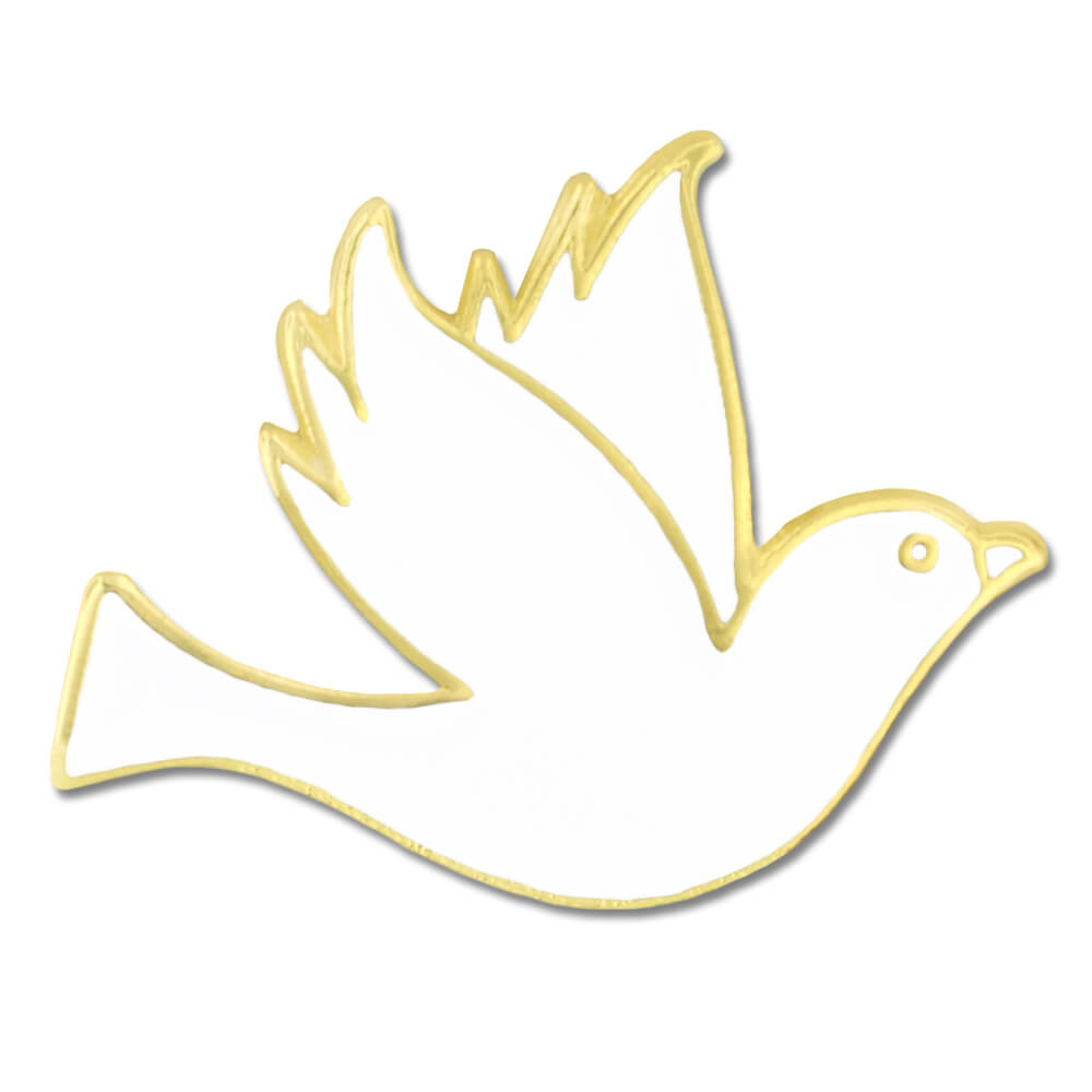 PinMart's White Dove Gold Plated Enamel Lapel Pin eBay