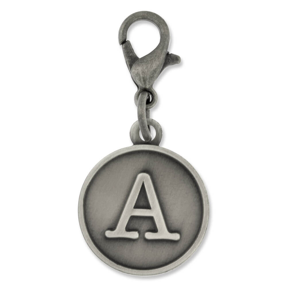PinMart's Antique Gold and Silver Letter A Alphabet Initial Charm - Picture 5 of 5