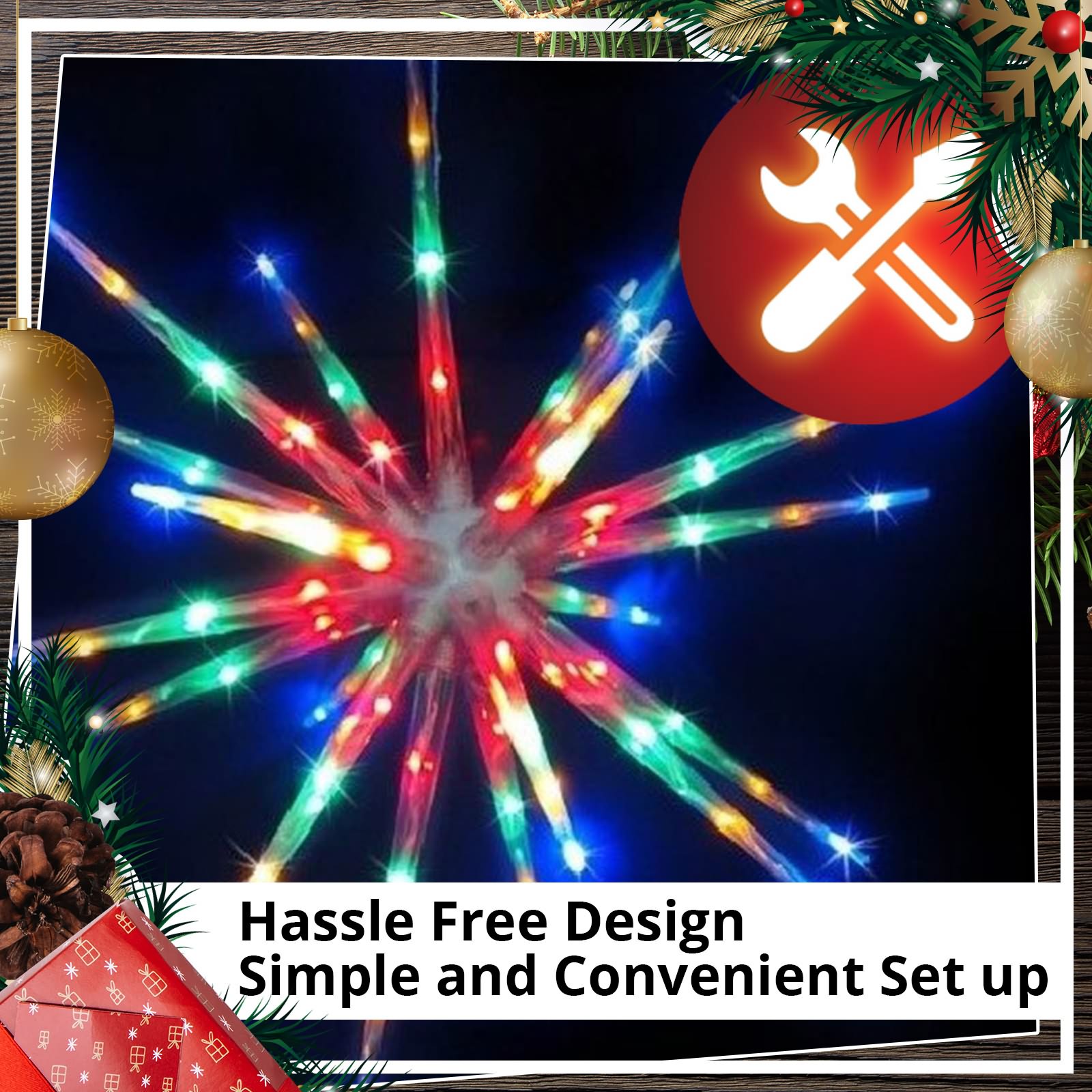 80 LED Christmas Lights Meteor Star Light Multi Colour Flashing Indoor