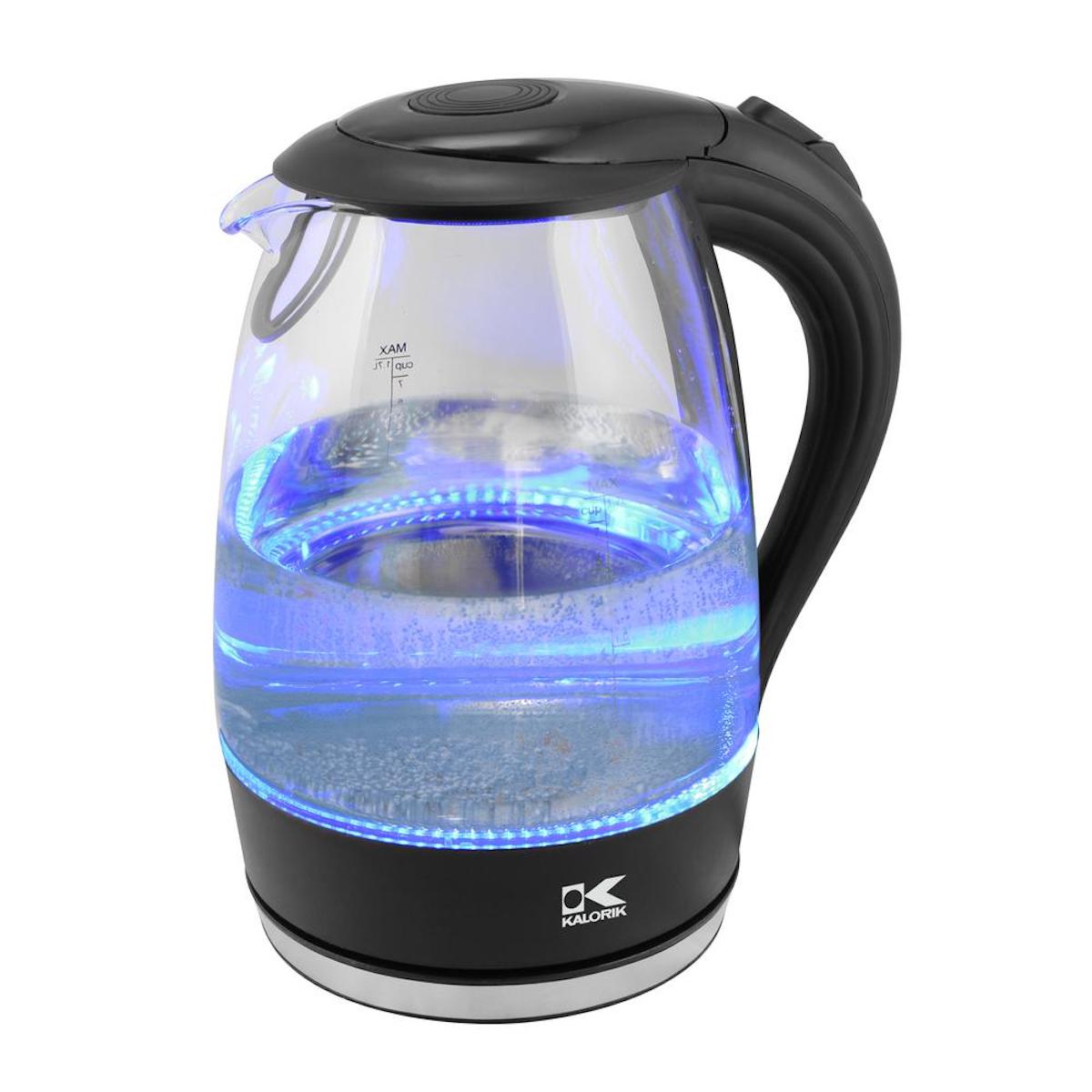 KALORIK 1.7 LITER WATER KETTLE WITH BLUE LED, GLASSCERTIFIED