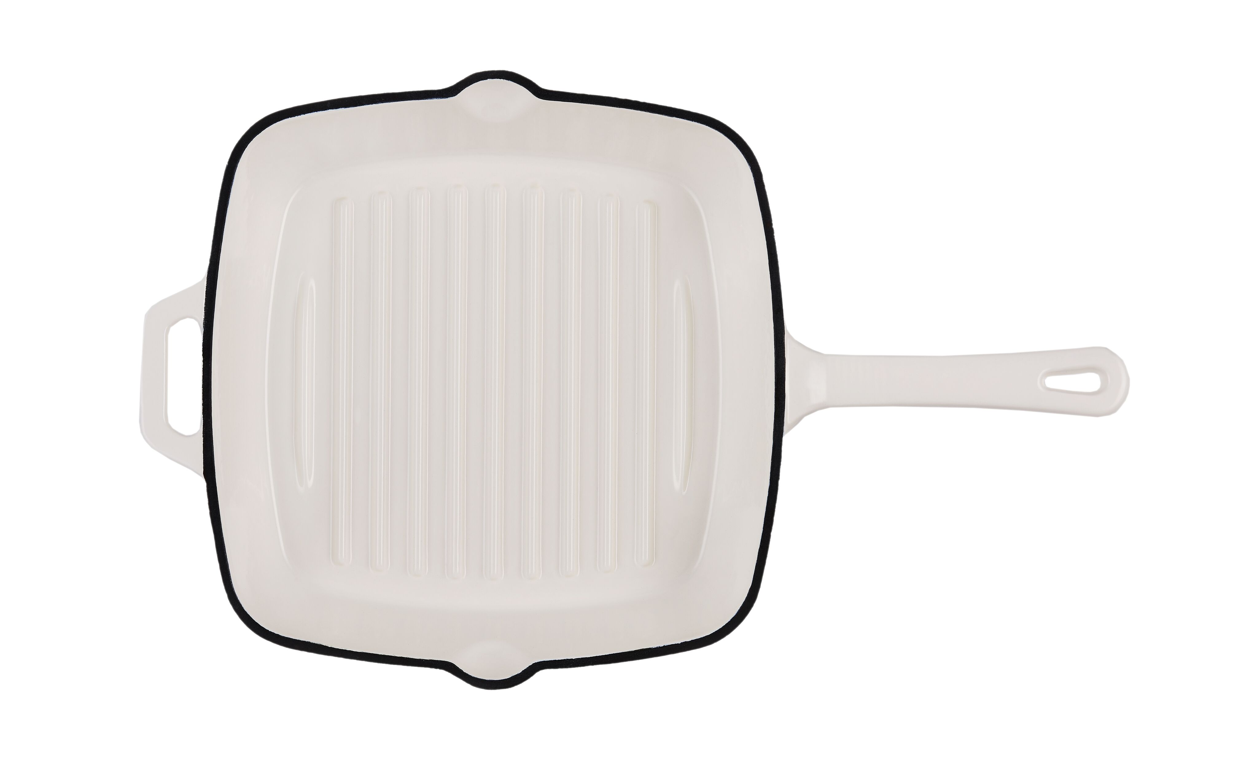 INSPIRED HOME ENAMELED CAST IRON SQUARE GRILL PAN 10", PURE WHITE eBay