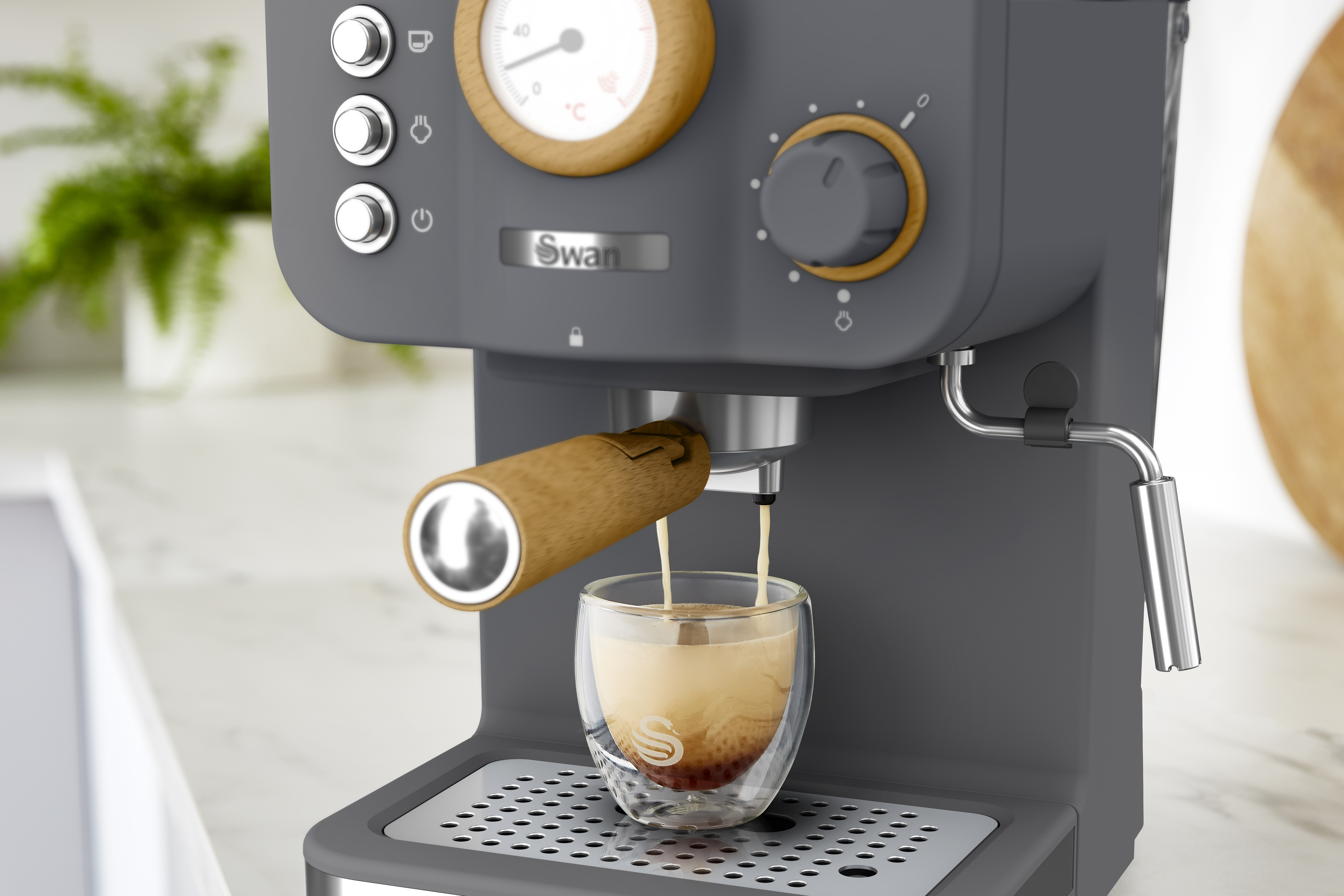 Swan Coffee Machine Nordic Pump Espresso - 1.2 Liter - 15 Bars - Drip Tray - NEW - Picture 7 of 12