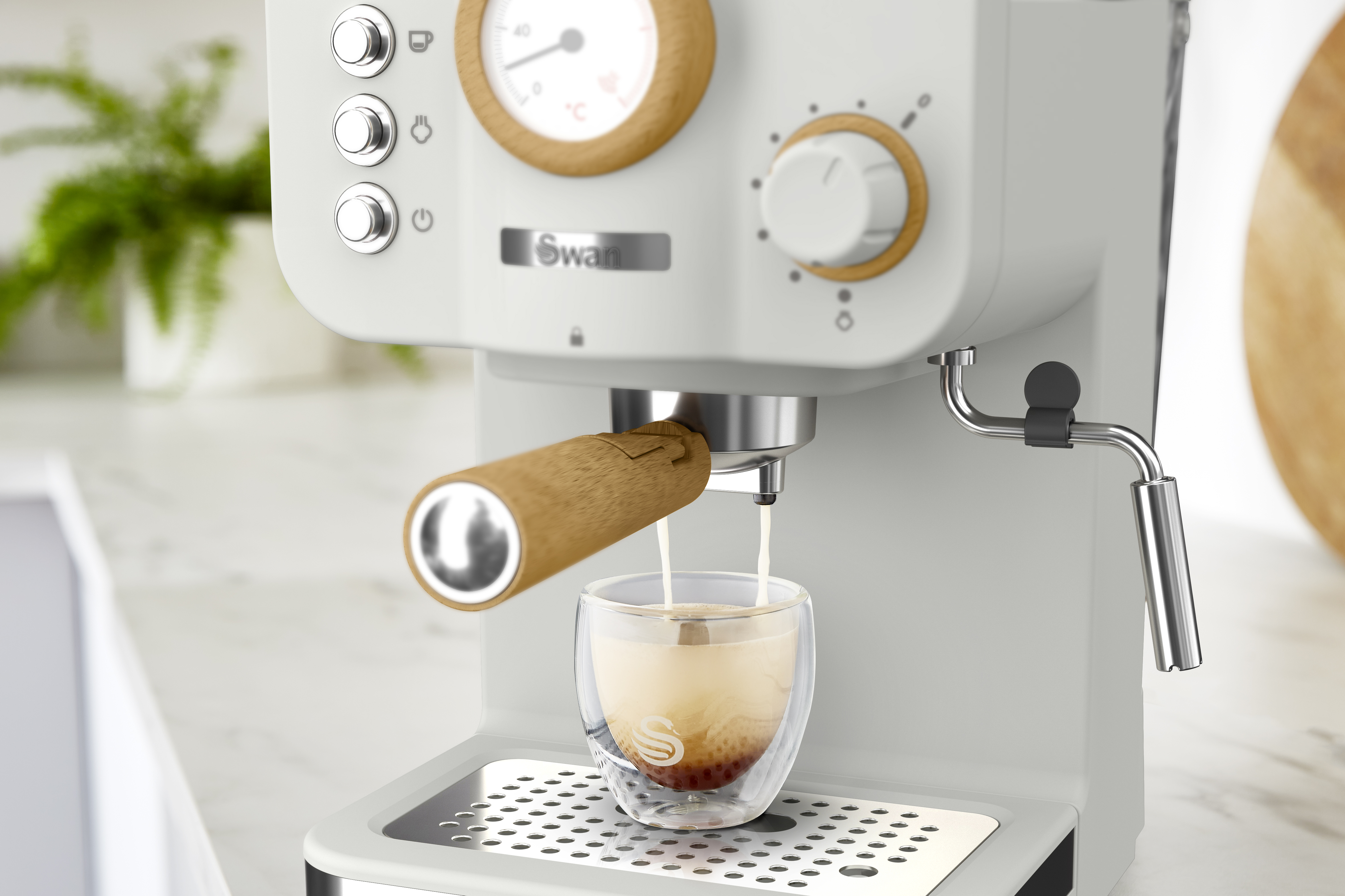 Swan Coffee Machine Nordic Pump Espresso - 1.2 Liter - 15 Bars - Drip Tray - NEW - Picture 11 of 12