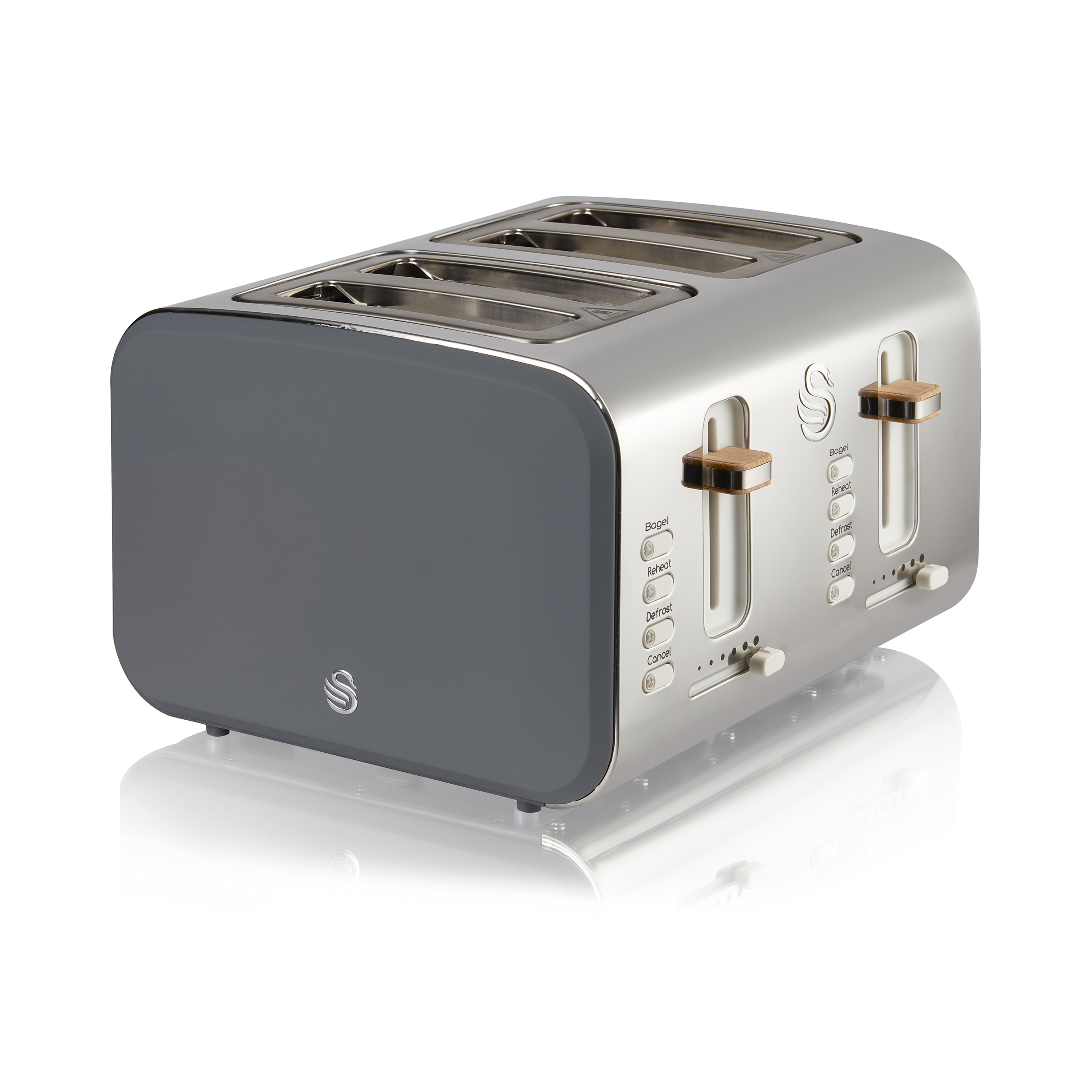 Swan Nordic 4 Slice Toaster - Crumb Tray - Brushed Stainless - 6 settings - NEW - Picture 8 of 21