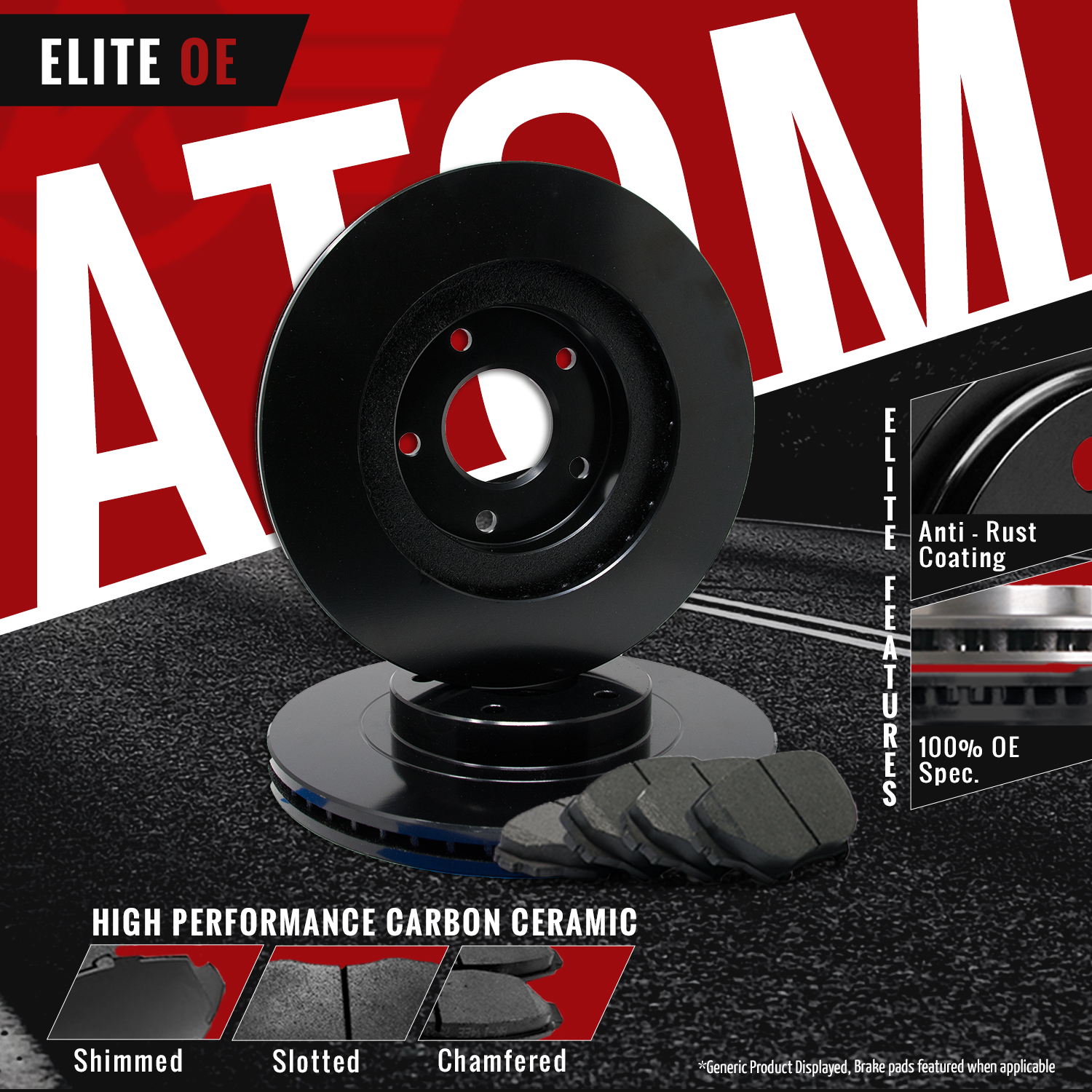 Ceramic Pads for 2006 2007 2008 2009-2015 Infiniti G35 M35 Front Brake Rotors