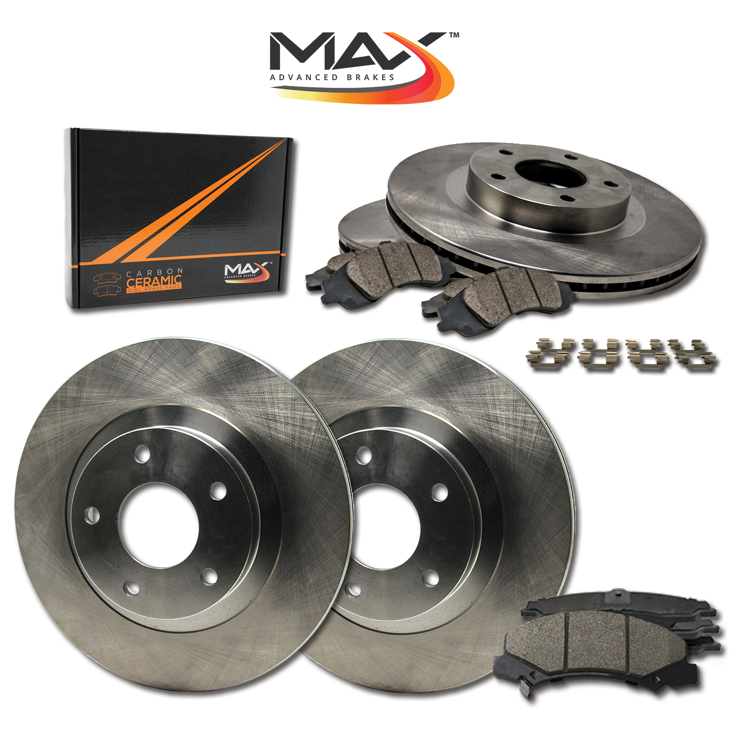 Rear Rotors w//Ceramic Pads Geomet OE Brake Kit