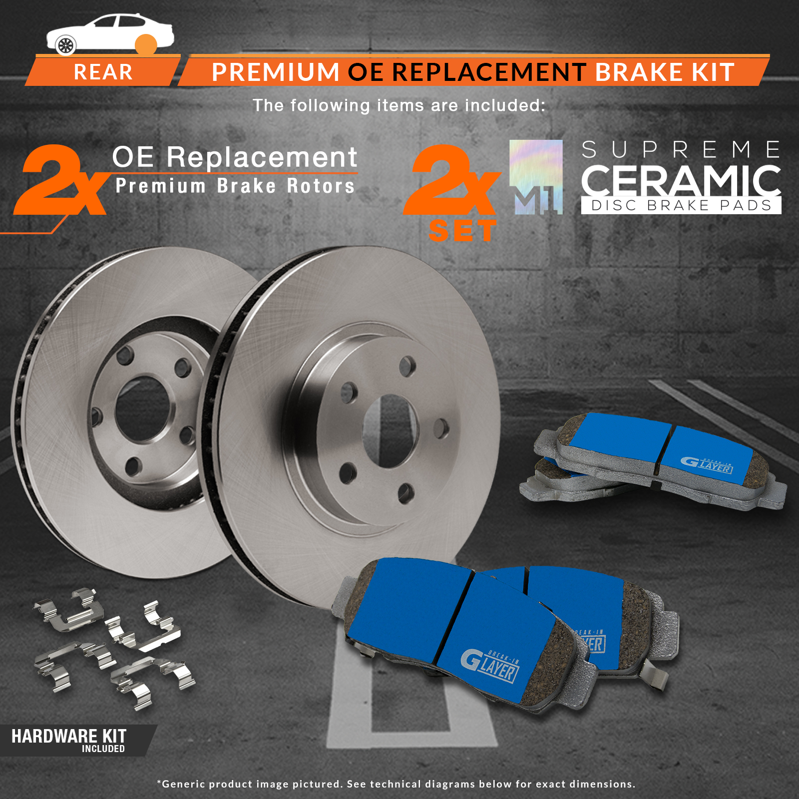 2003 Ford Mustang Mach I//SVT Cobra OE Replacement Rotors M1 Ceramic Pads R