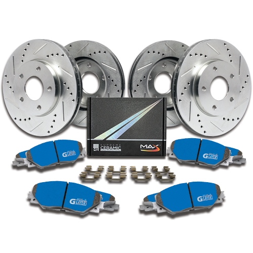 DIMPLED SLOTTED REAR DISC BRAKE ROTORS for Honda Civic TYPE R FN FR2 2007-12