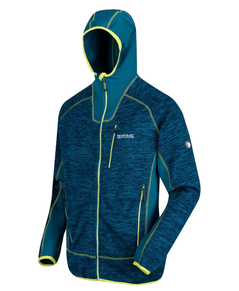 Regatta Cartersville Mens Lightweight Hooded Knit Effect Fleece Jacket Lime