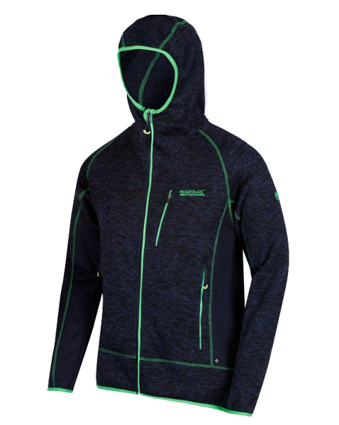 Regatta Cartersville Mens Lightweight Hooded Knit Effect Fleece Jacket Lime