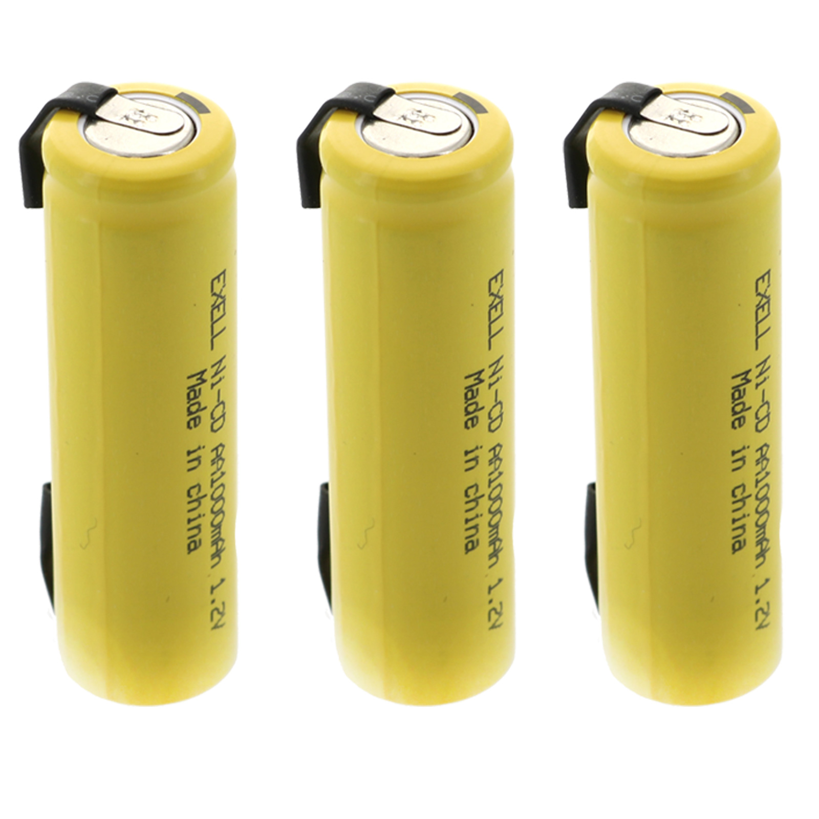3x AA 1.2V 1000mAh Rechargeable Batteries w/Tabs For LED Lights, Hobby
