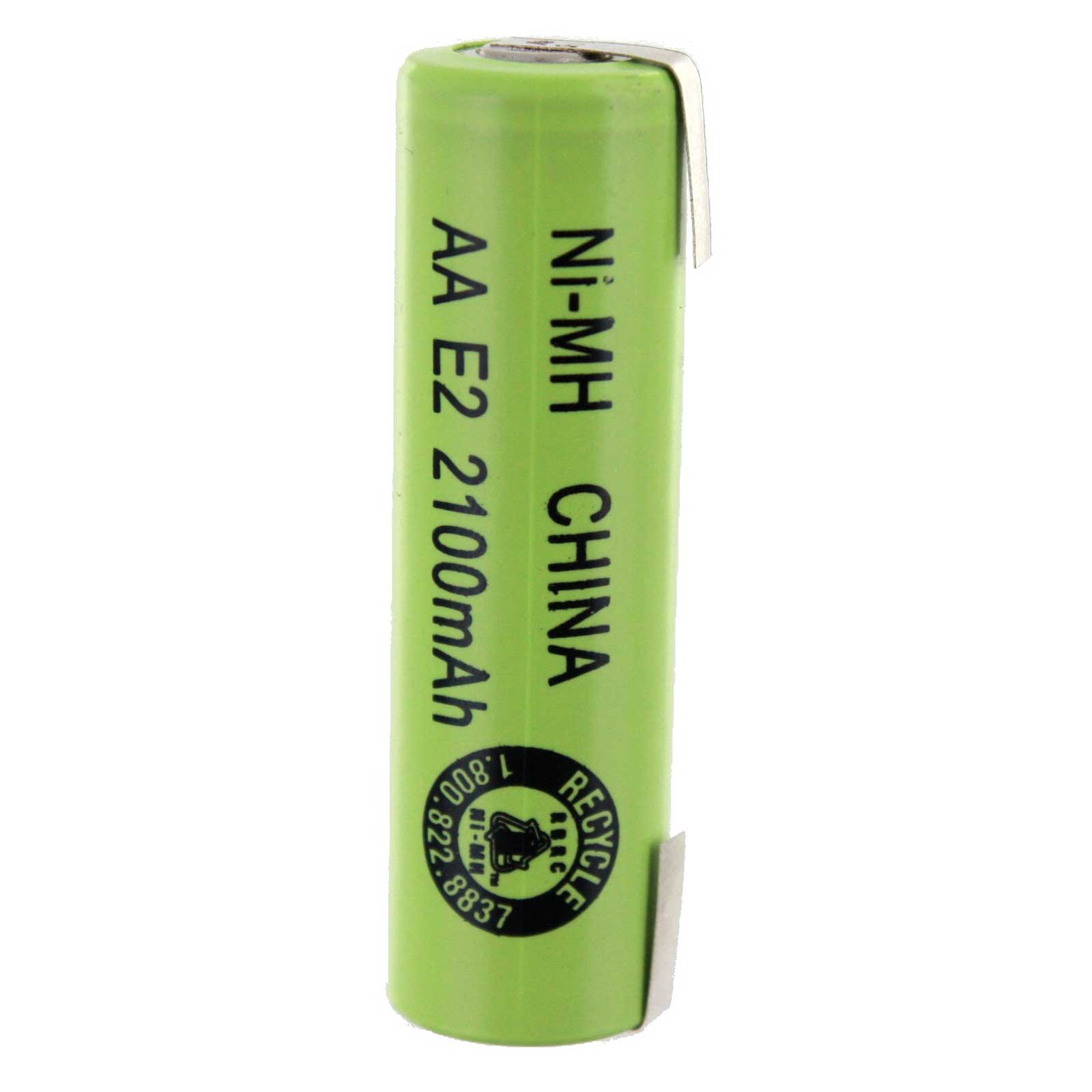 2pc AA Size 2100mAh NiMH 1.2V Rechargeable Batteries w/ Tabs FAST USA