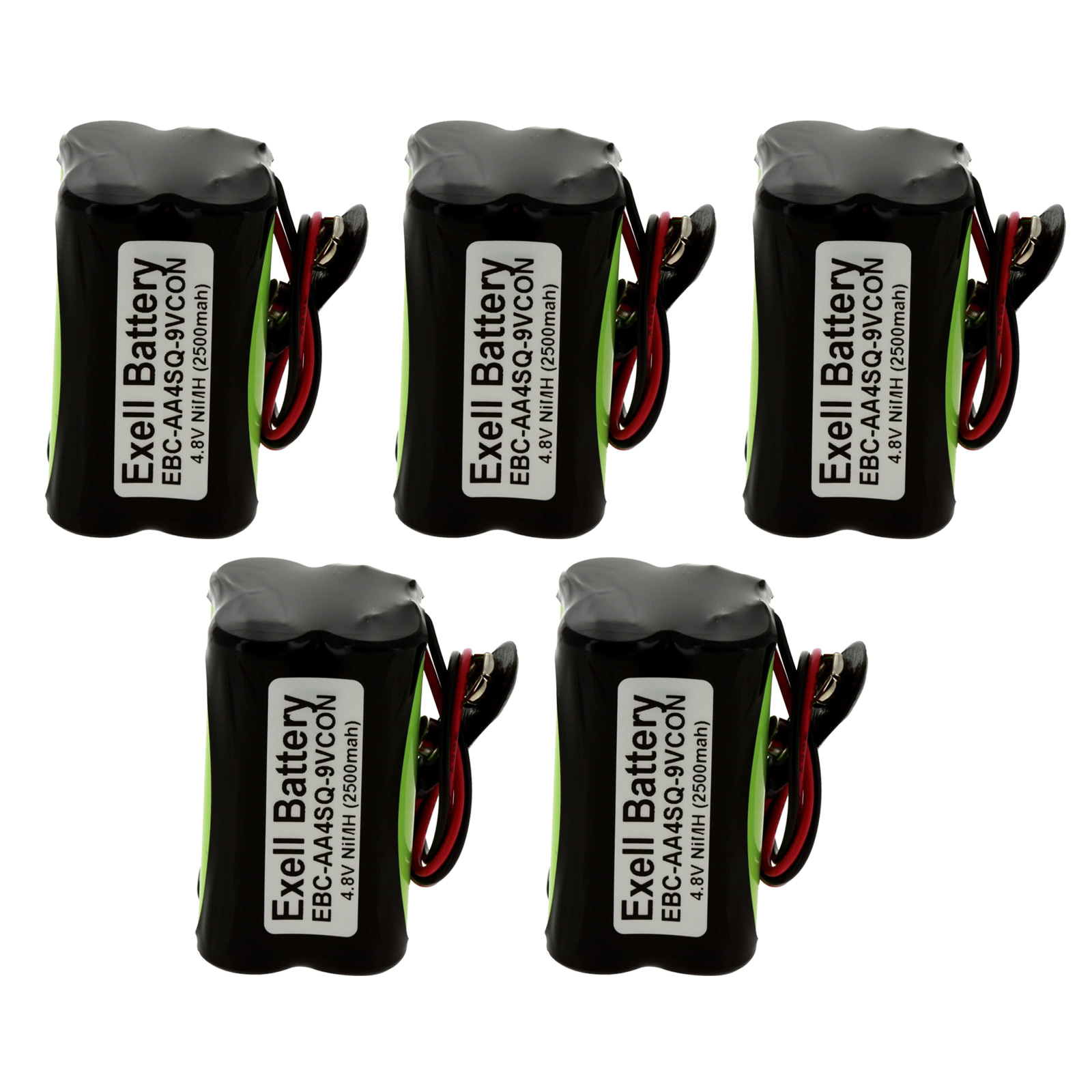 5x 4.8V 2500mAh NiMH Battery Pack with Tabs For FRS Radios, Exit Lights