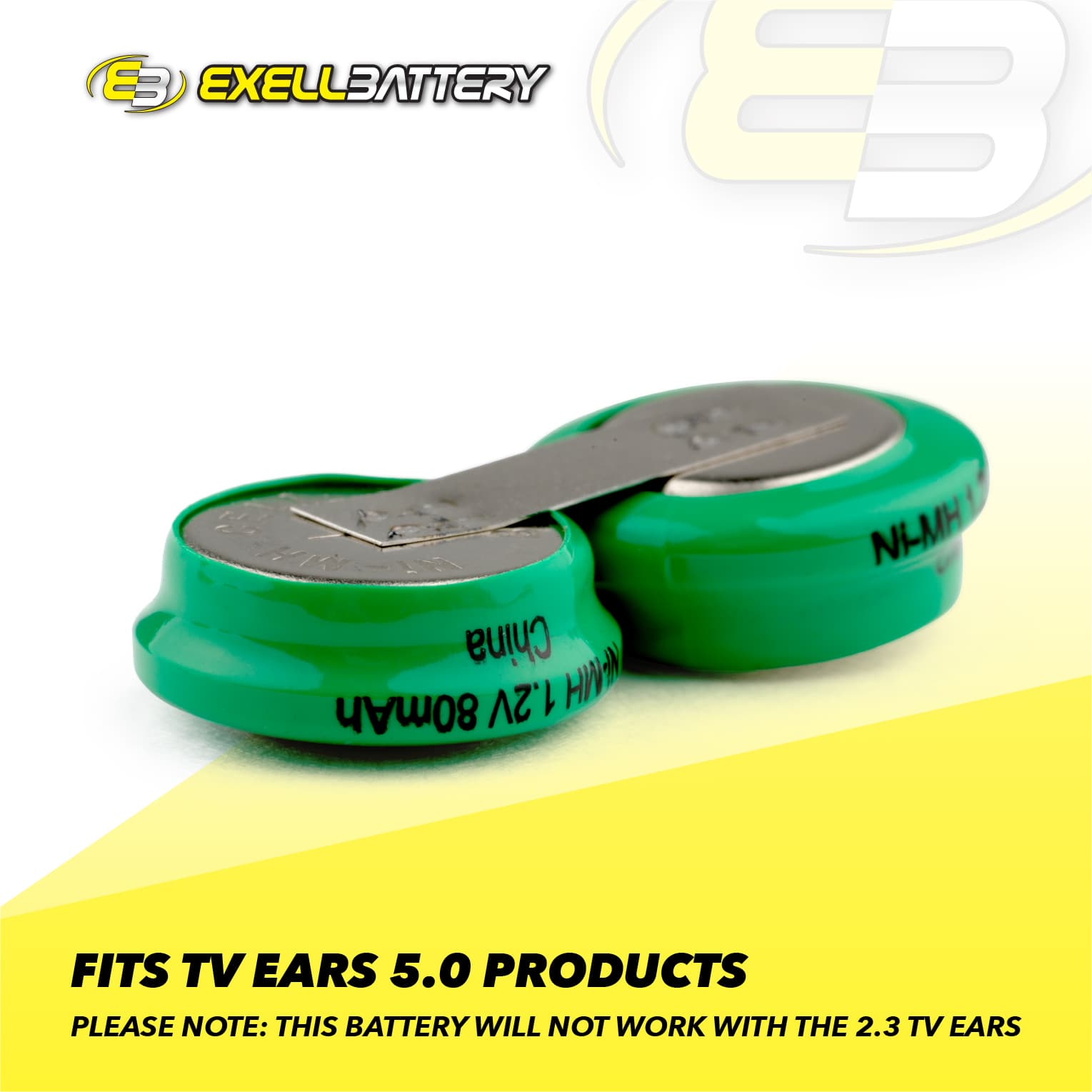 Exell Headset Battery for TV EARS 5.0 Rechargeable NiMH Battery FAST