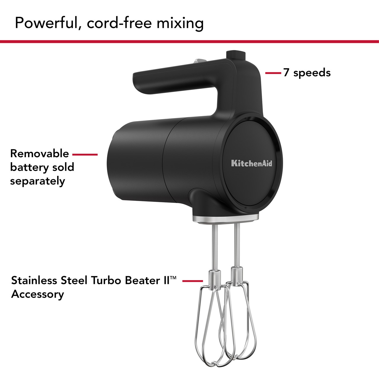 Refurbished KitchenAid Go Cordless Hand Mixer - battery sold separately