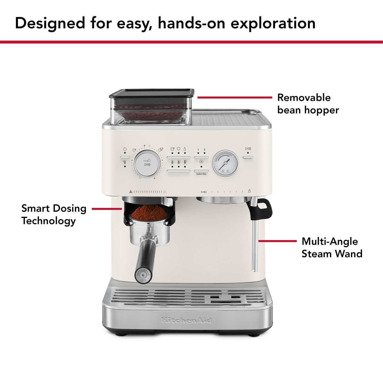 KitchenAid Semi Automatic Espresso Machine with Burr Grinder, KES6551