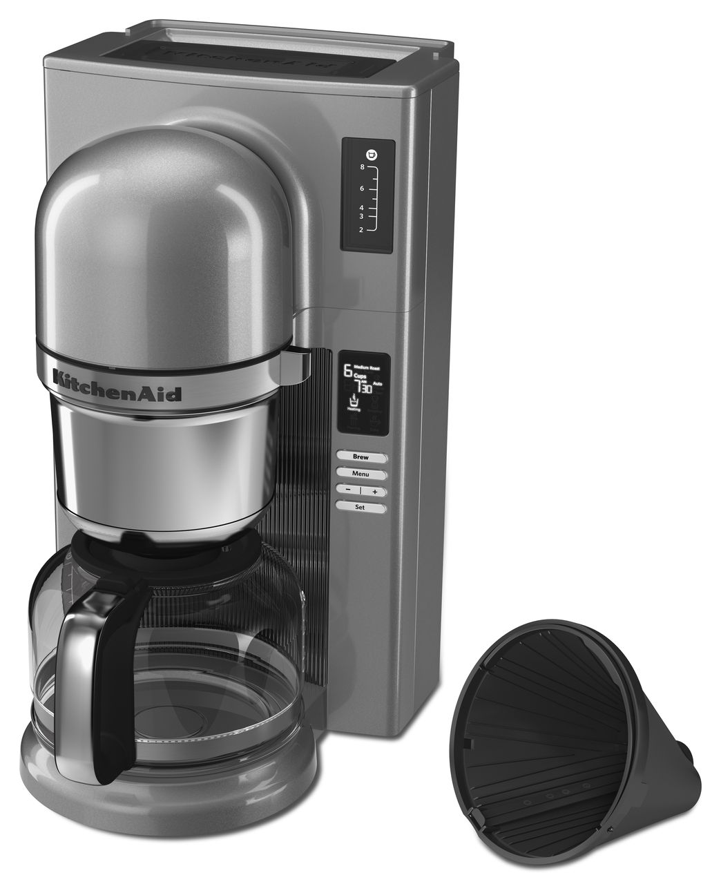 kitchenaid kcm0802ms pour over coffee brewer medallion silver
