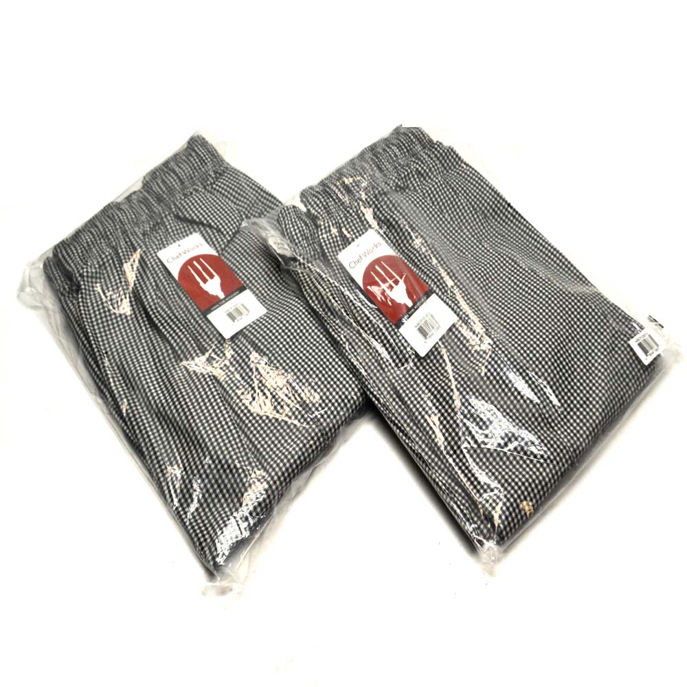 NEW Chef Works NBCP-000-2XL Checkered Baggy Designer Chef Pants /"2XL/" 2