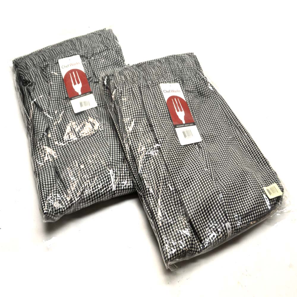 NEW Chef Works NBCP-000-2XL Checkered Baggy Designer Chef Pants /"2XL/" 2