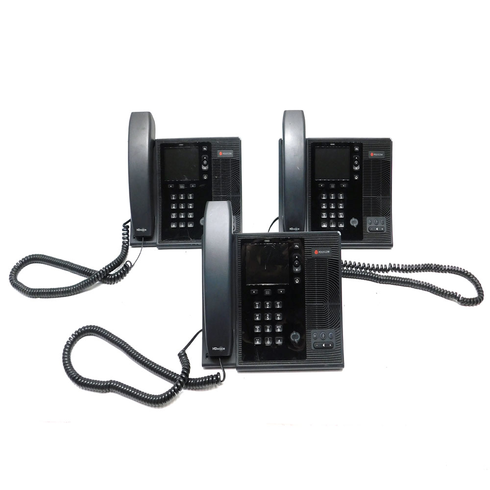 (Lot of 3) Polycom CX600 VoIP Business Conference Telephones Power Over  Ethernet