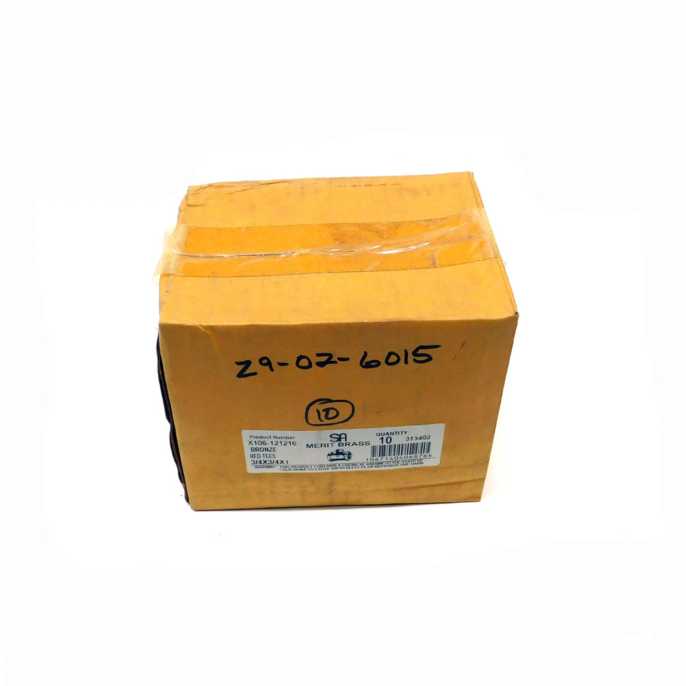 3//4 NPT Female 3//4 NPT Female Merit Brass X106-12 Class 125 Tee Brass Pipe Fitting