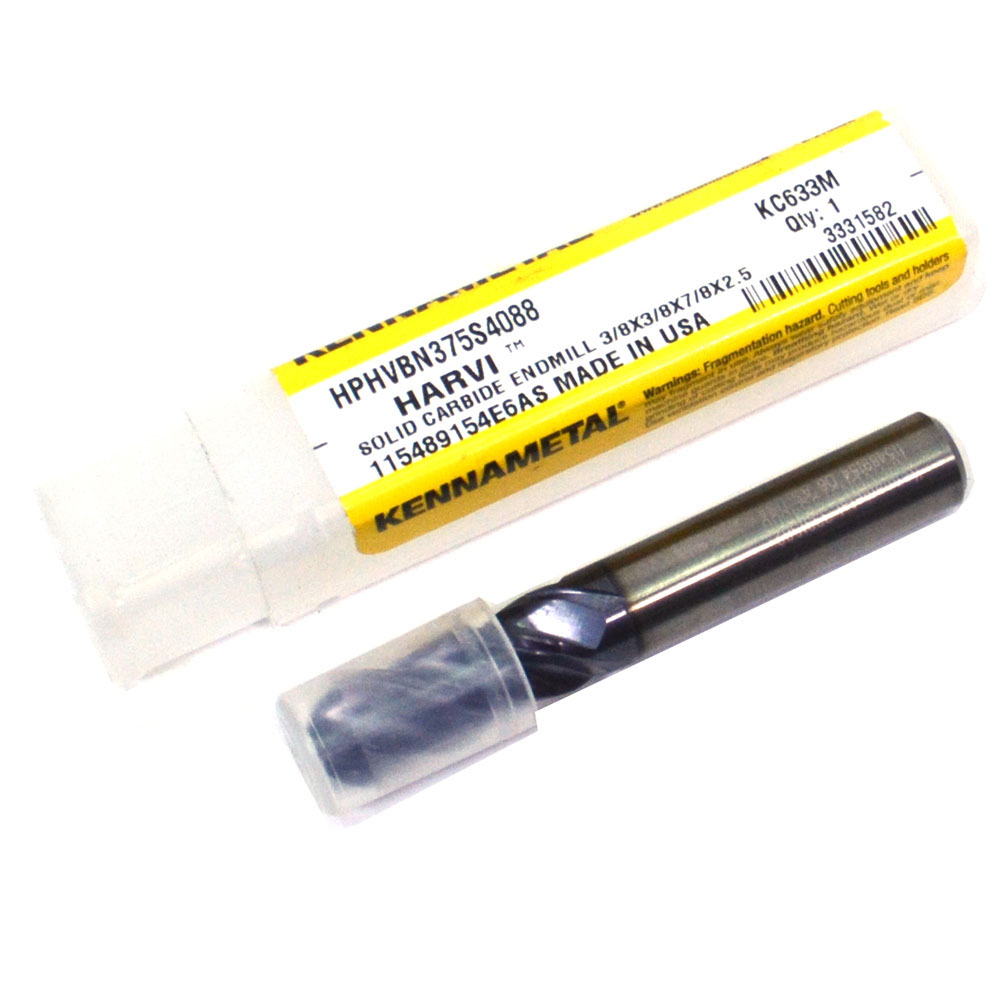 Kennametal HPHVBN375S4088 3/8" HARVI Solid Carbide End Mill 4Unequal