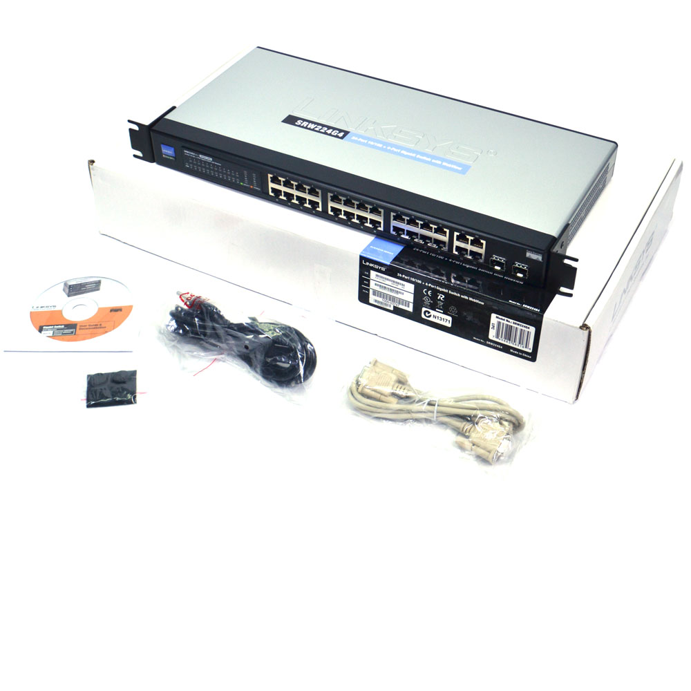 NEW Linksys SRW224G4 24-Port Business Series Ethernet Gigabit Switch w