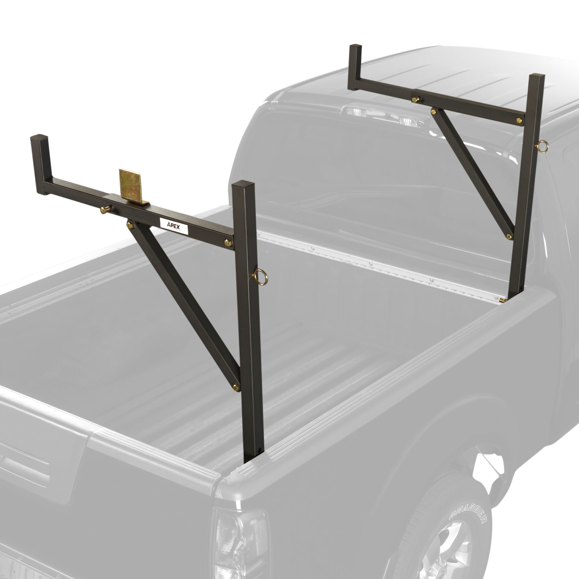 Apex Pickup Truck Steel Ladder Rack NoDrill Adjustable 250lb Cargo NDSLR