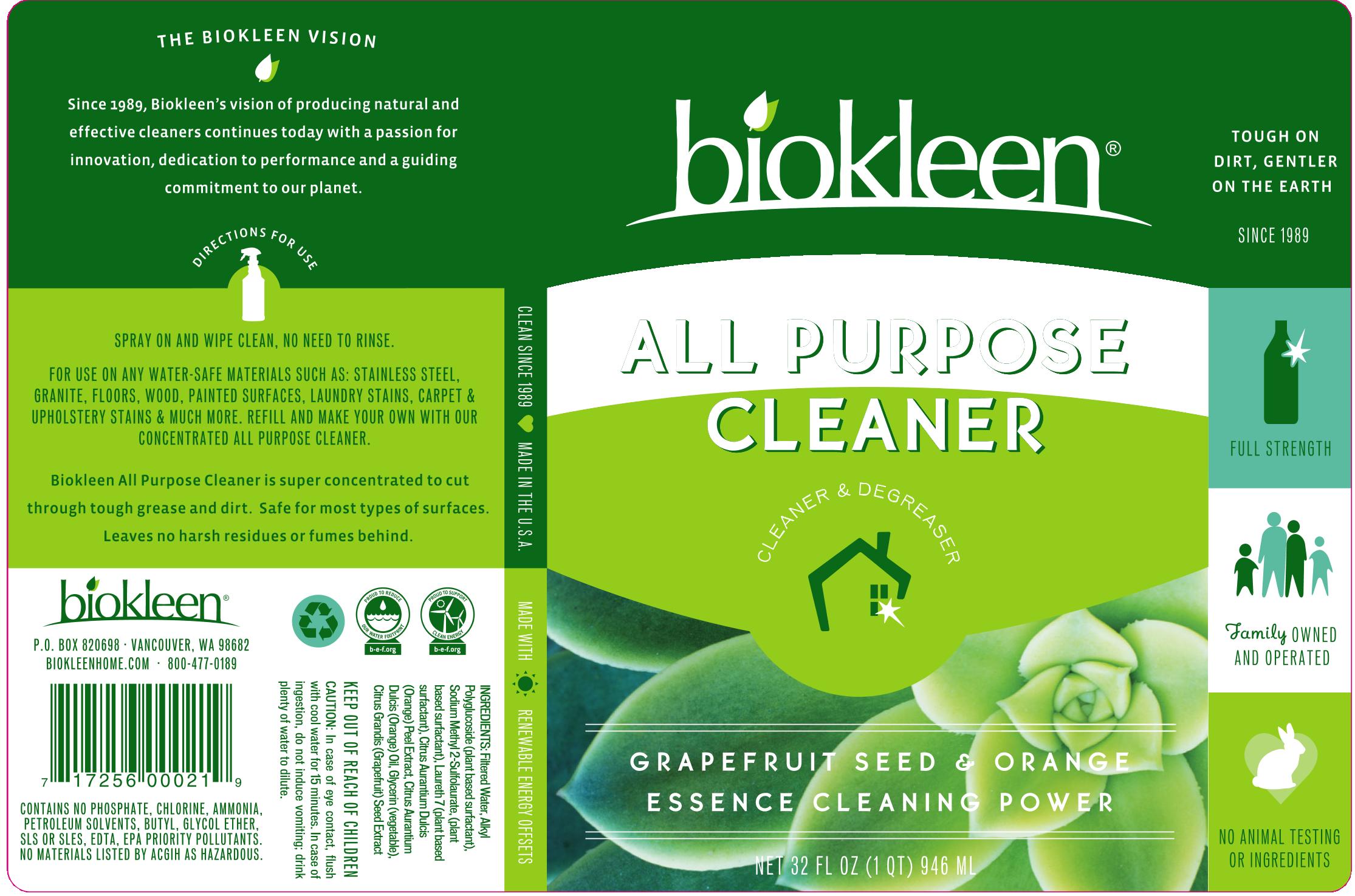 Biokleen Spray and Wipe All Purpose Cleaner 717256000219 eBay