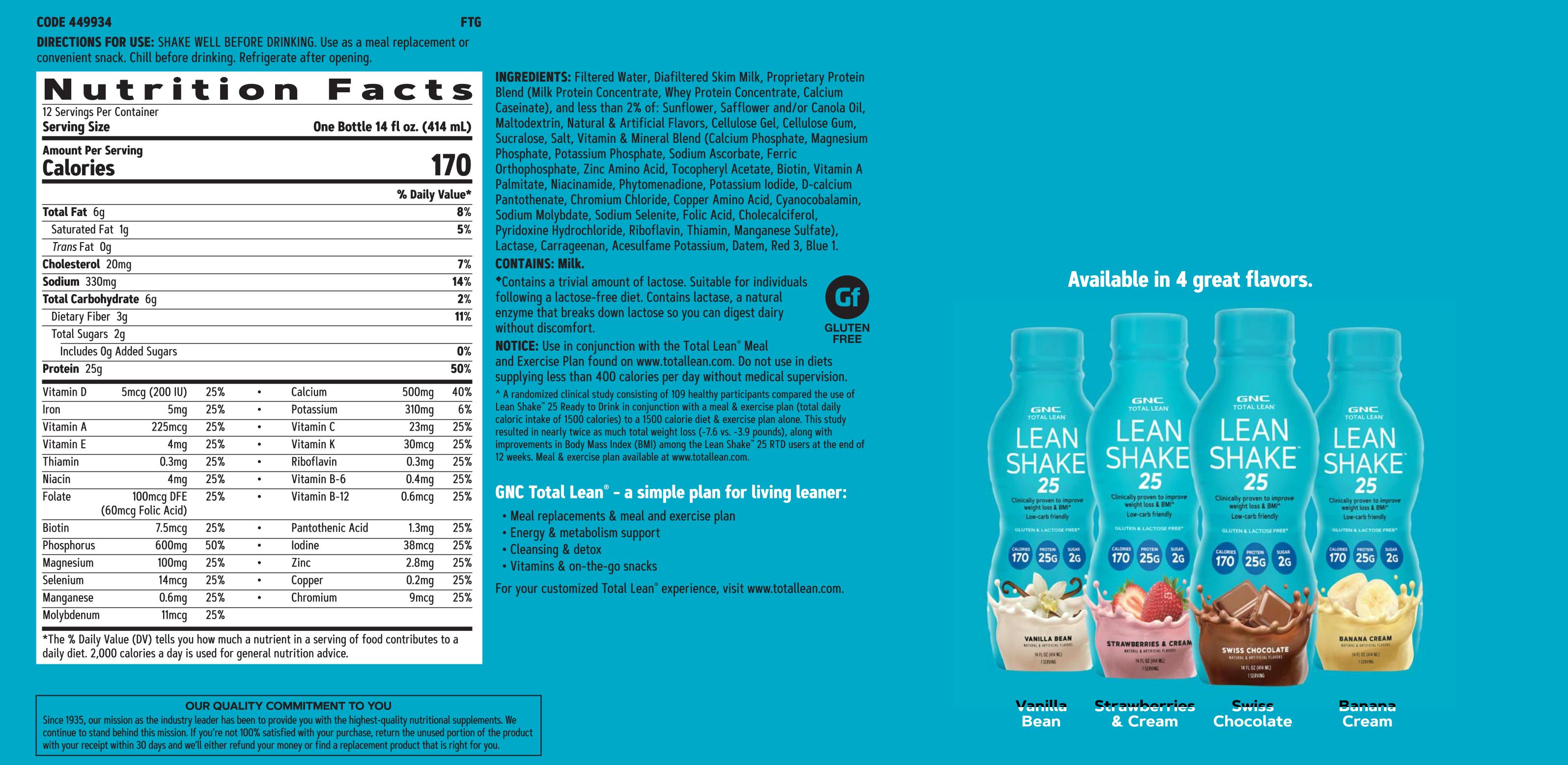 GNC Total Lean Lean Shake 25 Strawberries and Cream 48107193331 eBay