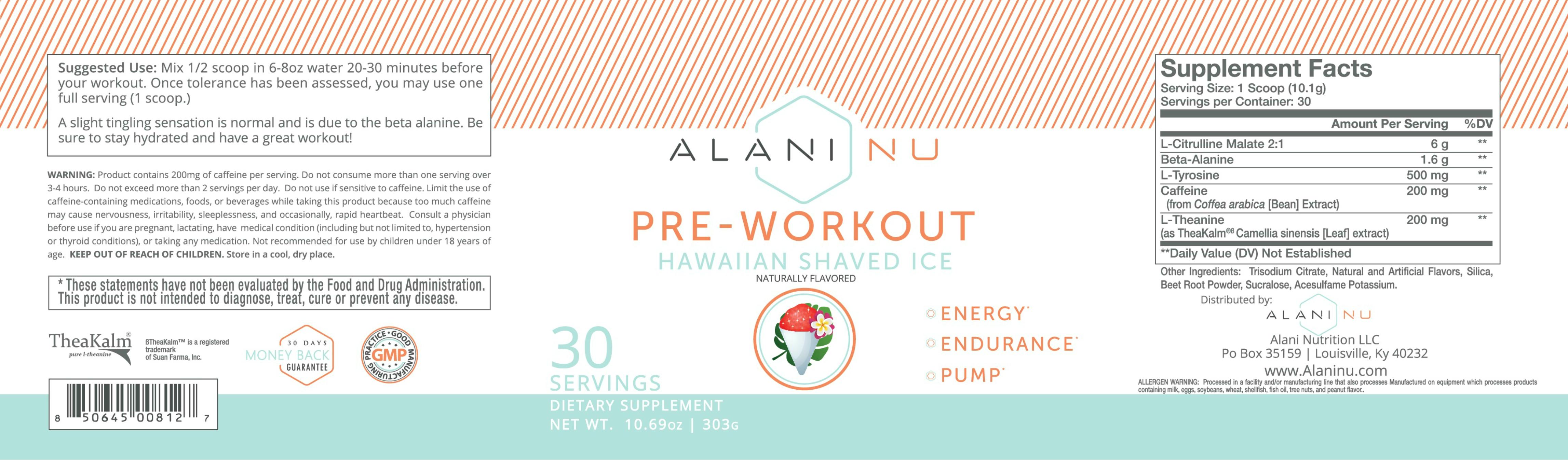 Alani Nu PreWorkout Hawaiian Shaved Ice eBay