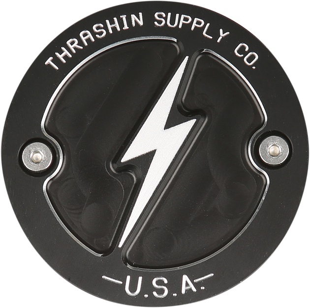 Thrashin Supply Co. Dished Points Cover Black #TSC-3027-4 Harley