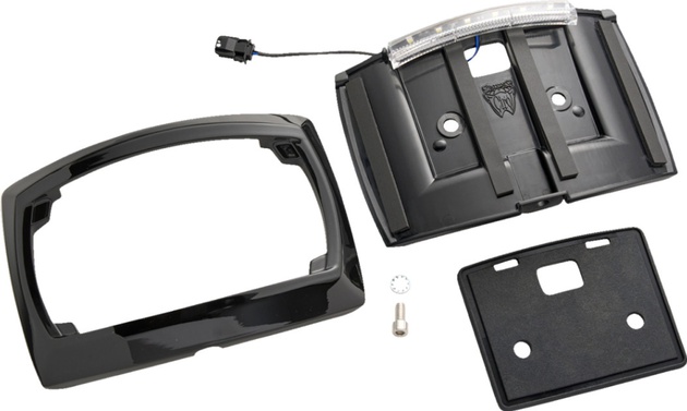 CIRO Curved LED License Plate Frame Black #40520 Harley Davidson