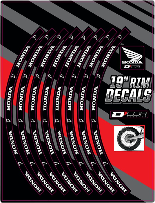 Dcor Branded Rim Decal Set Honda 19