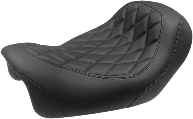 Mustang Wide Tripper Forward Solo Seat Diamond Stitch Black #75038